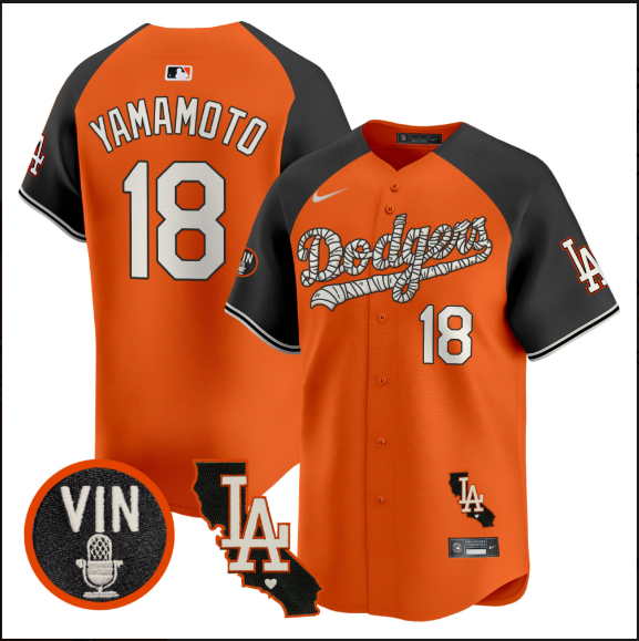 Men Los Angeles Dodgers 18 Yamamoto 2025 orange Limited Stitched Jersey